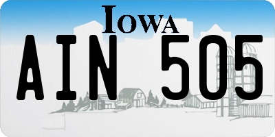 IA license plate AIN505