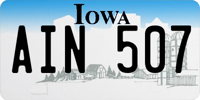 IA license plate AIN507