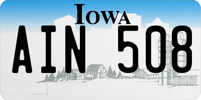 IA license plate AIN508