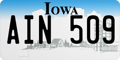 IA license plate AIN509