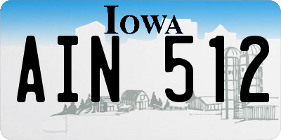IA license plate AIN512