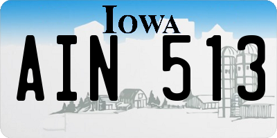 IA license plate AIN513