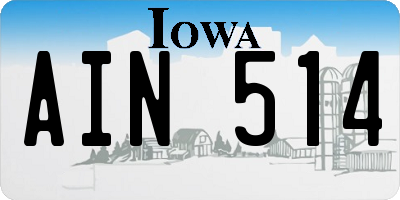 IA license plate AIN514