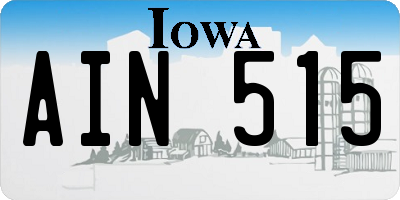 IA license plate AIN515