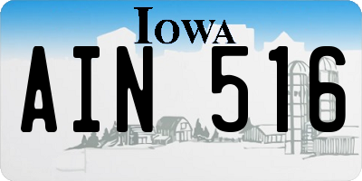 IA license plate AIN516