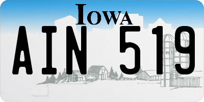IA license plate AIN519