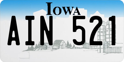 IA license plate AIN521
