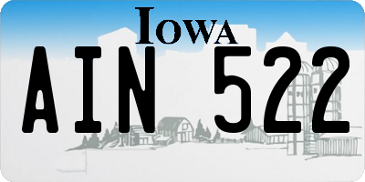 IA license plate AIN522