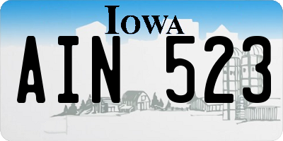 IA license plate AIN523
