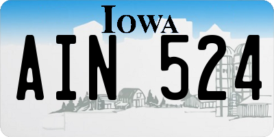 IA license plate AIN524
