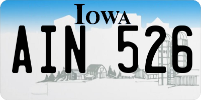 IA license plate AIN526