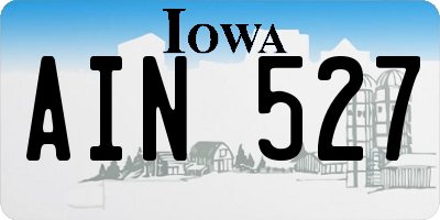 IA license plate AIN527