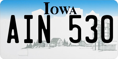 IA license plate AIN530