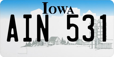 IA license plate AIN531