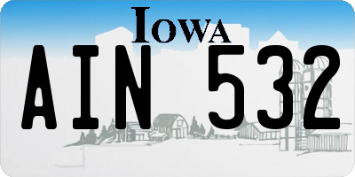 IA license plate AIN532