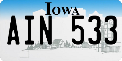 IA license plate AIN533