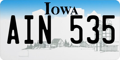 IA license plate AIN535