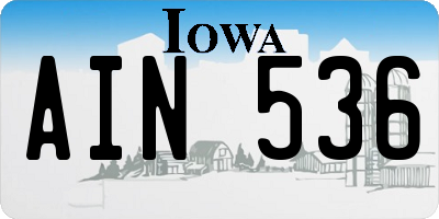 IA license plate AIN536