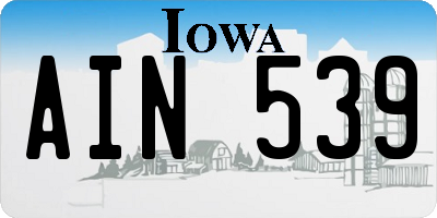 IA license plate AIN539