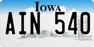 IA license plate AIN540