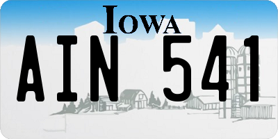 IA license plate AIN541