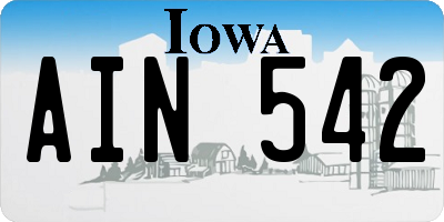 IA license plate AIN542