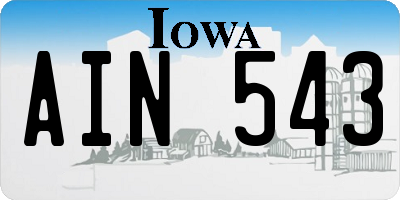 IA license plate AIN543