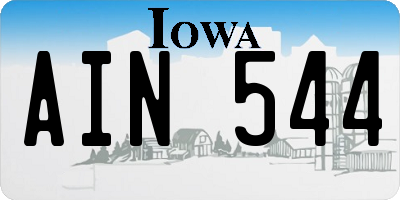 IA license plate AIN544