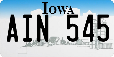 IA license plate AIN545