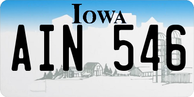 IA license plate AIN546