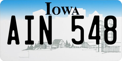 IA license plate AIN548