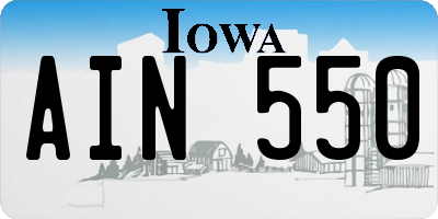 IA license plate AIN550