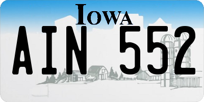 IA license plate AIN552