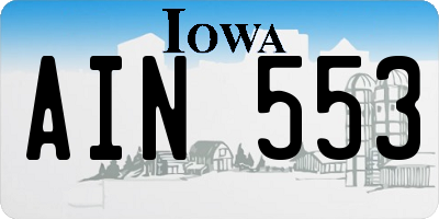 IA license plate AIN553