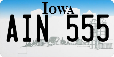 IA license plate AIN555