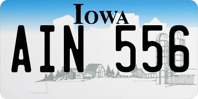 IA license plate AIN556