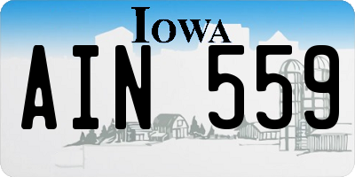 IA license plate AIN559