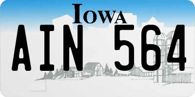 IA license plate AIN564