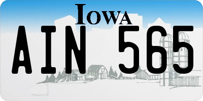 IA license plate AIN565