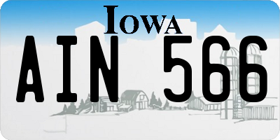 IA license plate AIN566