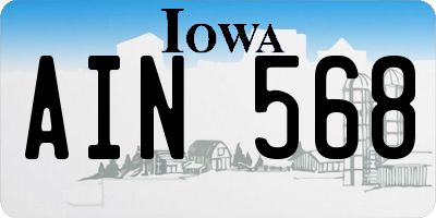 IA license plate AIN568