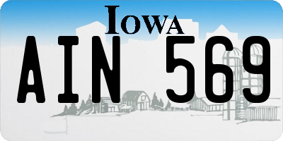 IA license plate AIN569