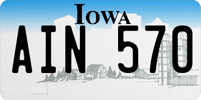 IA license plate AIN570