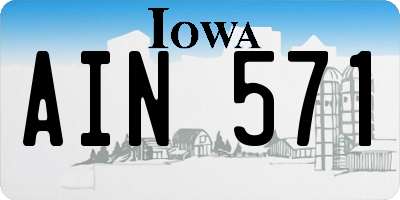 IA license plate AIN571