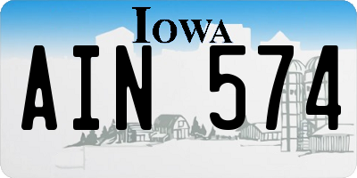 IA license plate AIN574
