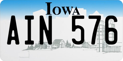 IA license plate AIN576