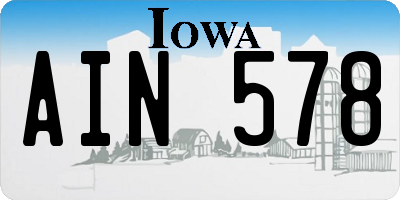 IA license plate AIN578