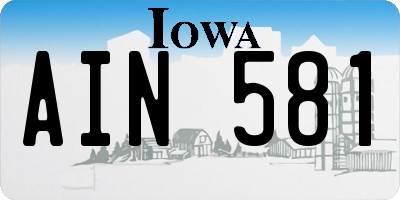 IA license plate AIN581