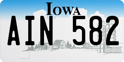 IA license plate AIN582