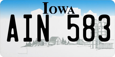 IA license plate AIN583